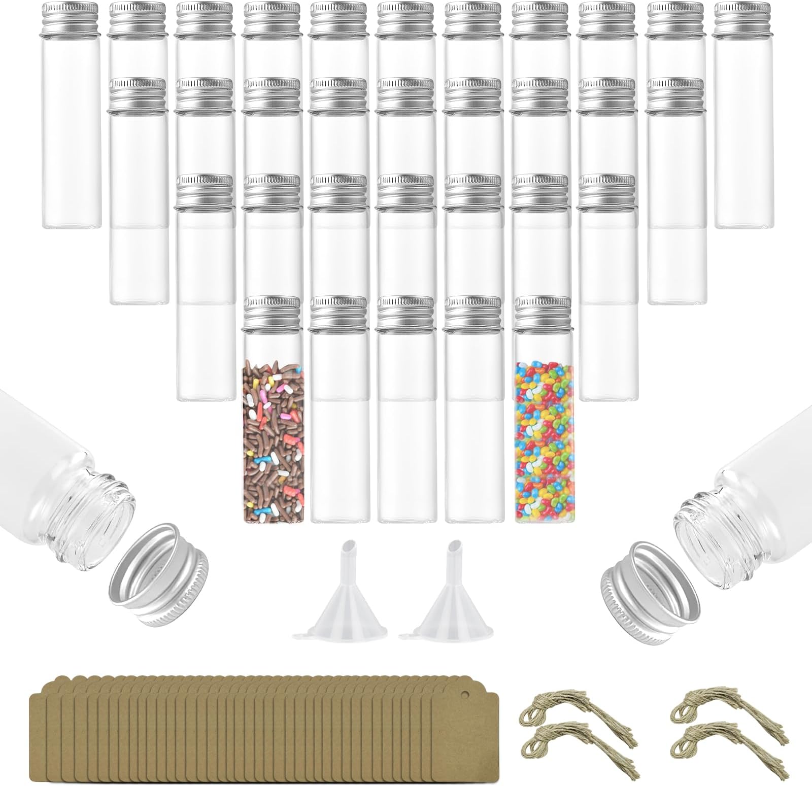 10x Wunschflasche Glas Mit Korken - Mini Fläschchen DIY Anhänger Violett