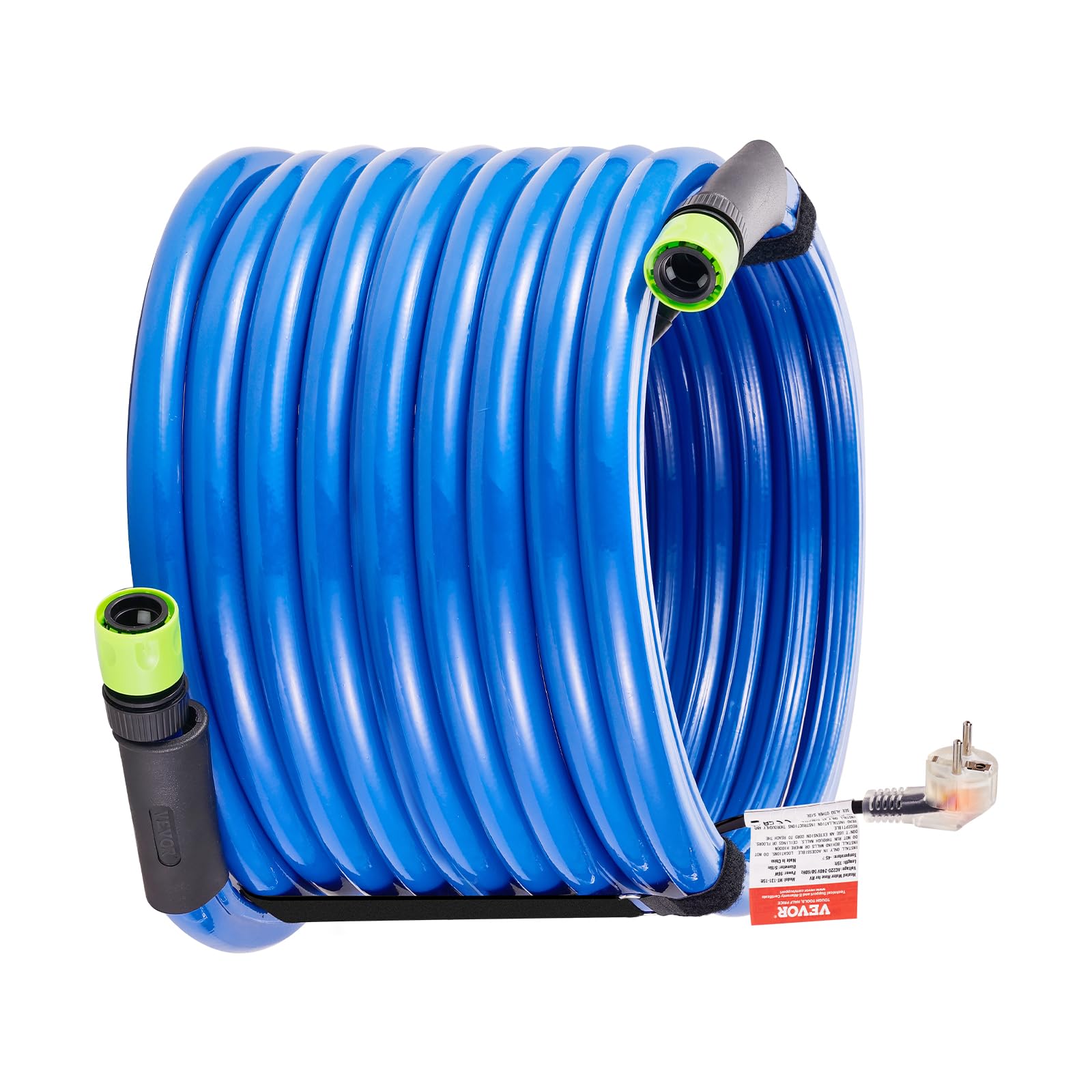 VEVOR Tubo Acqua Riscaldata 15,2 m per Camper, Tubo Acqua Potabile Riscaldato Antigelo Fino a -42,7°C, Autoregolante Automatica, ID 158 mm con Set Raccordi Collegamento Rapido, Senza Piombo e BPA