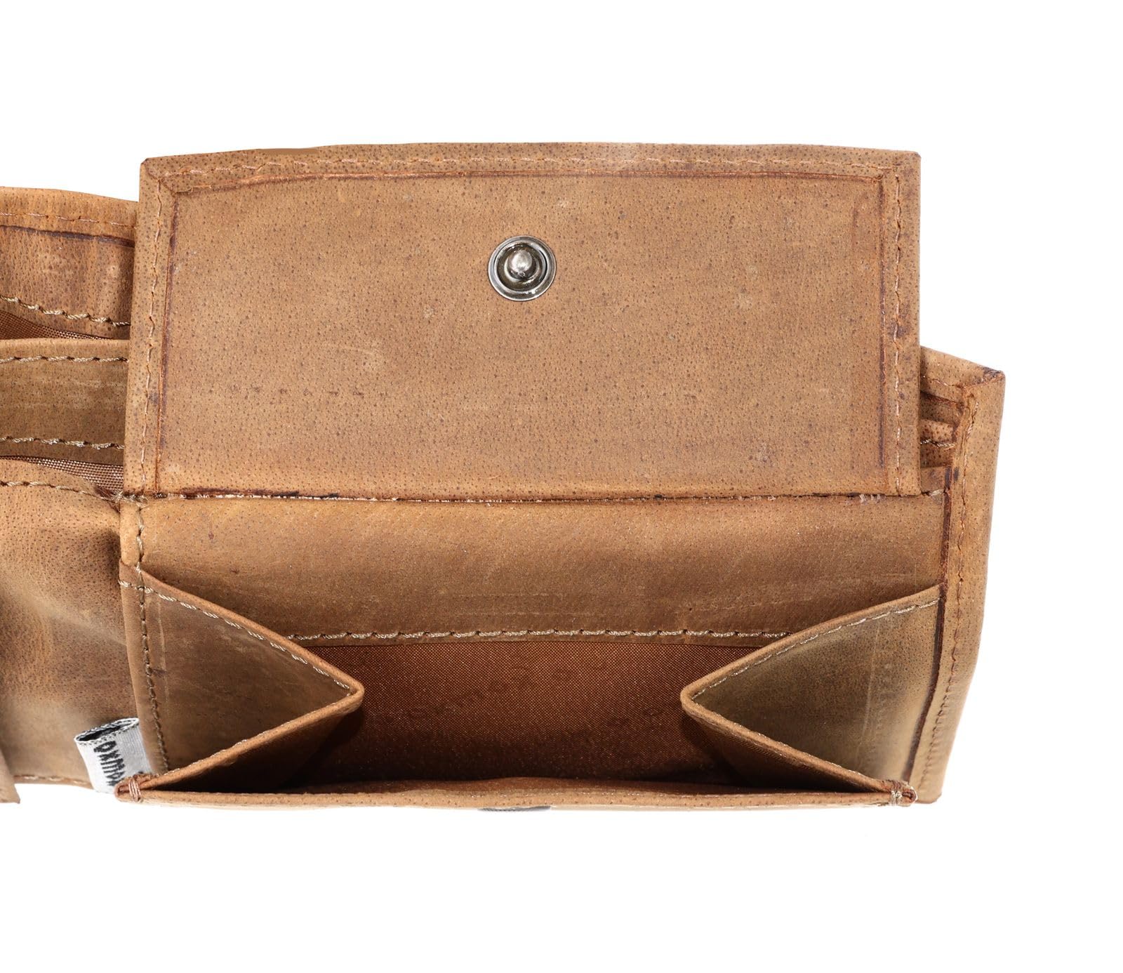 Oxmox Cuero Monedero Leather RFID Protect Querscheinbörse Freedom Anchor Embossed Vintage Light Brown marrón