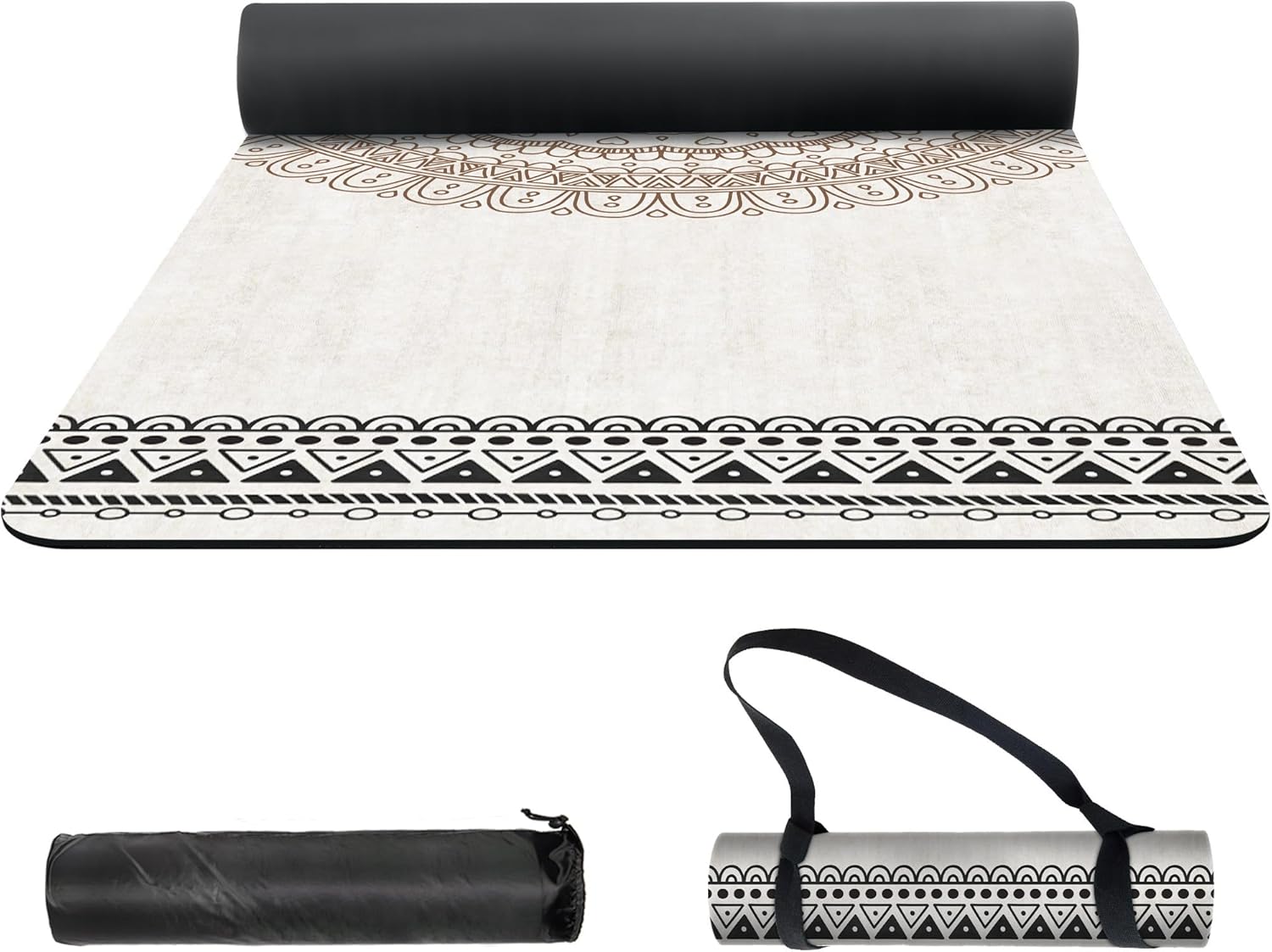 nuveti yoga mat print extra thick tpe non slip fitness exercise mat with carrying bag,72"x24" extra thick 6mm exercise & workout mat for yoga, pilates fitness and floor exercises lhy
