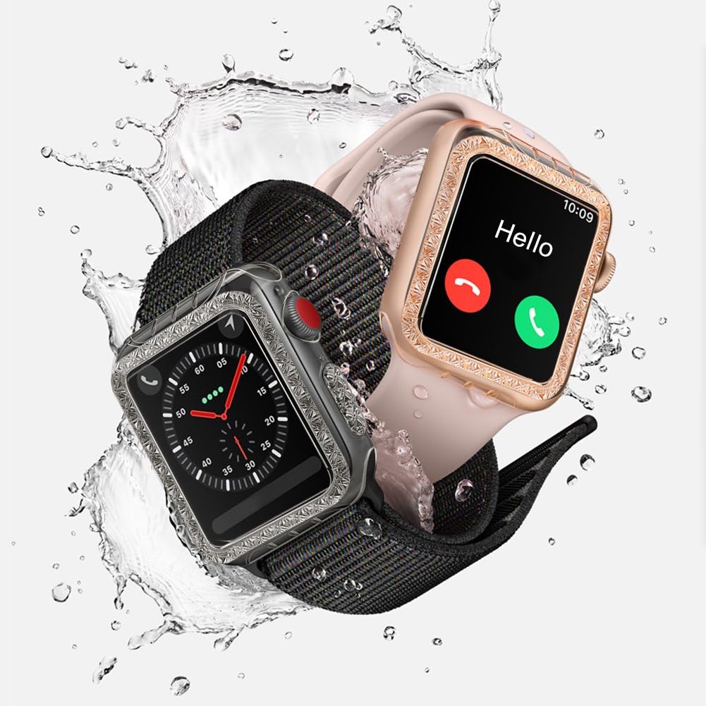 GHIJKL Case Compatible Apple Watch 3 2 38mm, Bumper Accessories Ultra Slim Protector Cover Apple Watch Series 3 Series 2, Crystal Clear