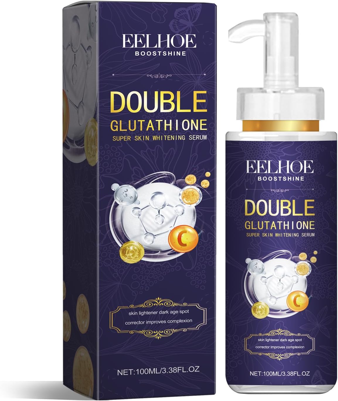 Glutathione Skin Brightening Serum (100ml), Face Serum with Kojic Acid, & Collagen for Skin Lightening and Dark Spot Reduction – Hydrating Skincare for Women to Improve Skin Tone and Glow