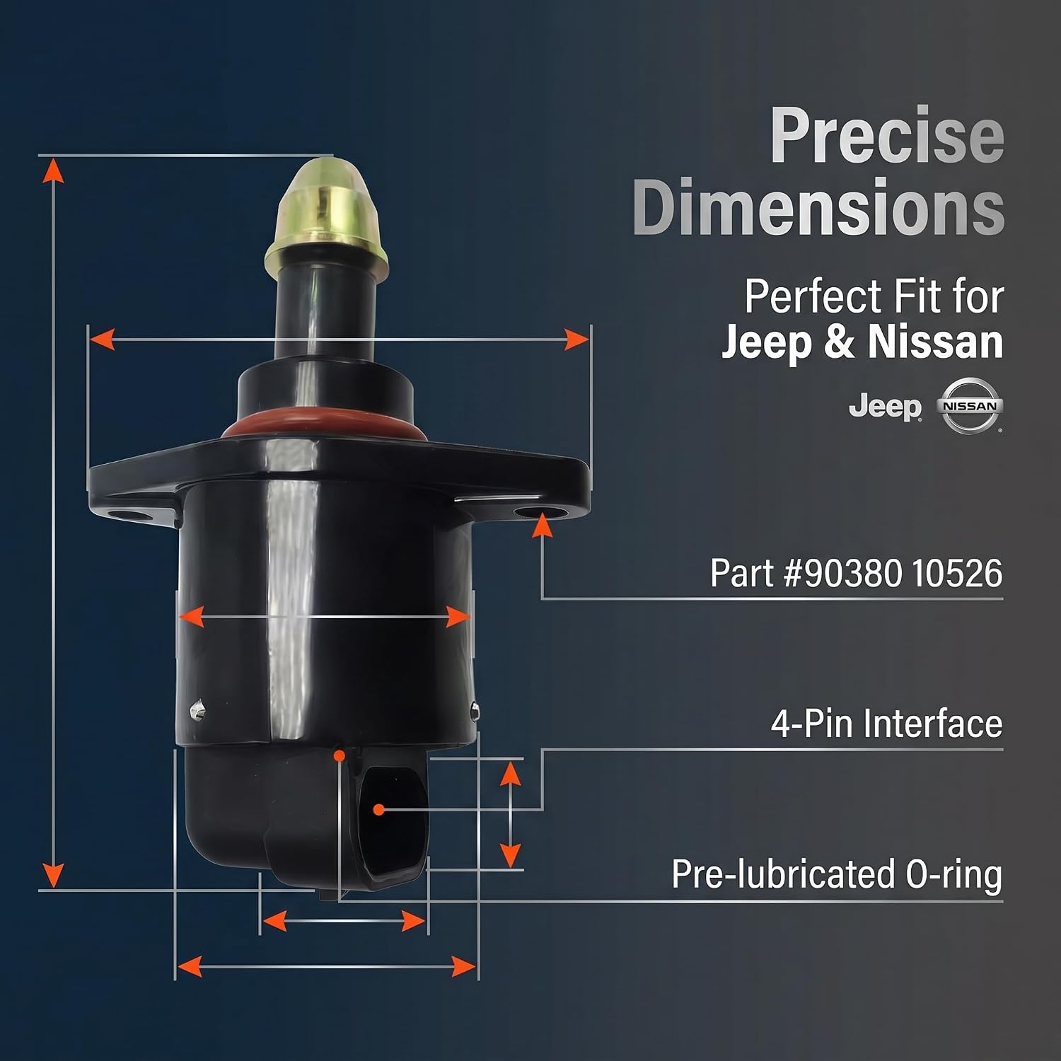 1 PC Idle Air Control Valve Sensor, Car Stepper Motor, Throttle Stepper Motor for Stable Engine Operation,Auto Replacement Parts #90380 10526 90325864, Compatible with Jeep Nissan (Black)