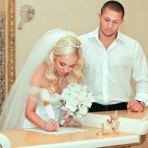 Miniatura 7 de Nufiwra 12 bolígrafos de plumas vintage bolígrafo suave y esponjoso para invitados suministros de boda fiesta de novia 106 pulgadas