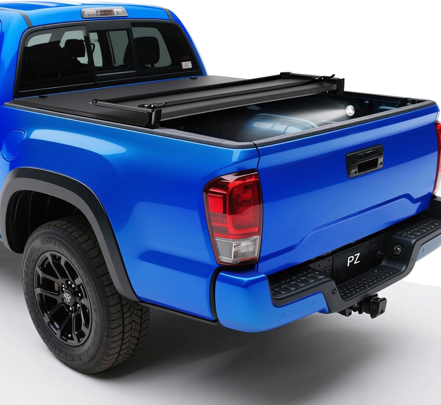 PZ Soft Roll-up Truck Bed Tonneau Cover Compatible with 2005-2015 Toyota Tacoma, Fleetside with Deck Rail System 6ft (73.5") Bed (Excl. Trail Edition)