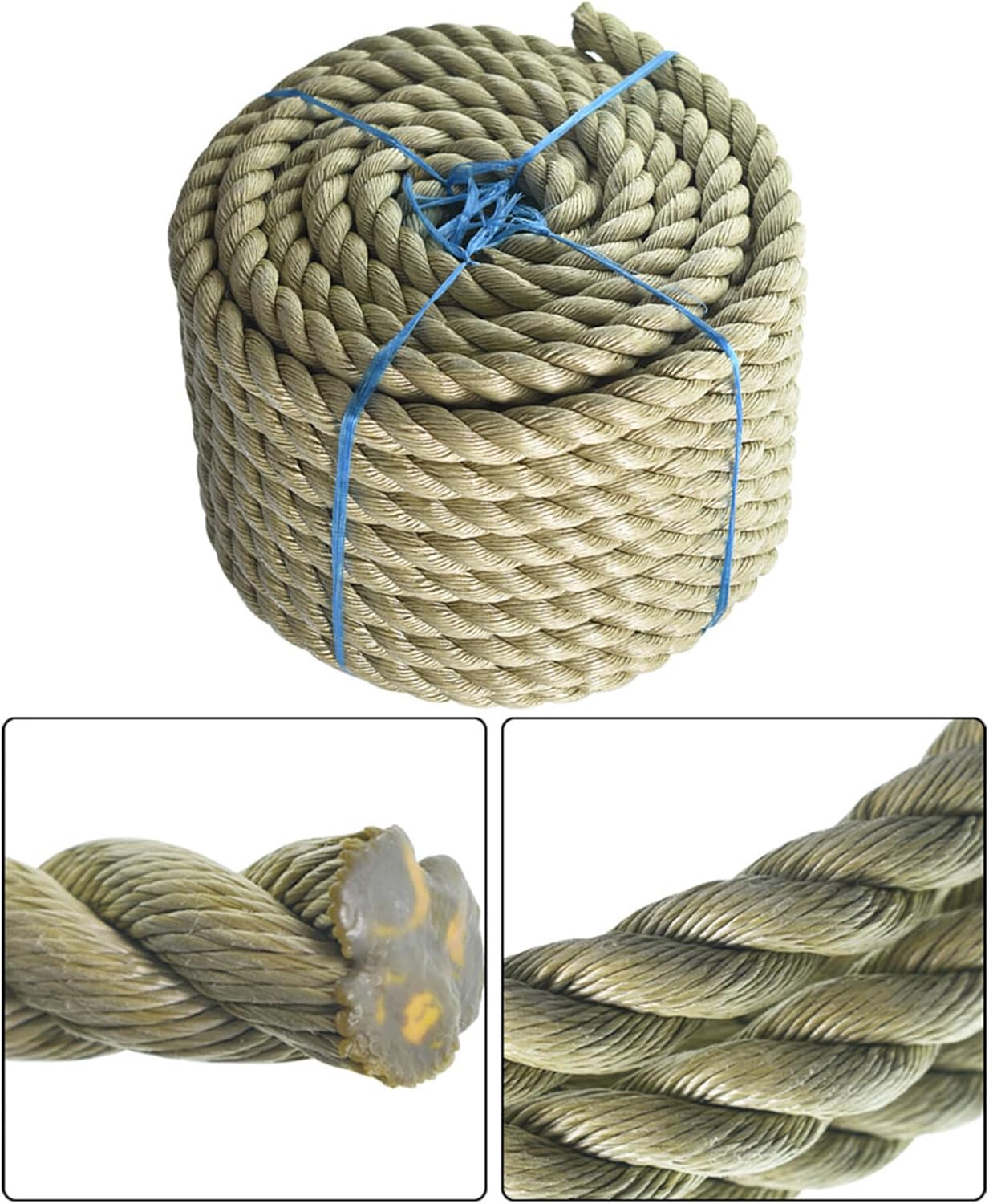 1 Inch x 100 Feet Double Braid Polyester Rope Great Breaking Strength Pulling Rope for Planting Trees Camping Swings