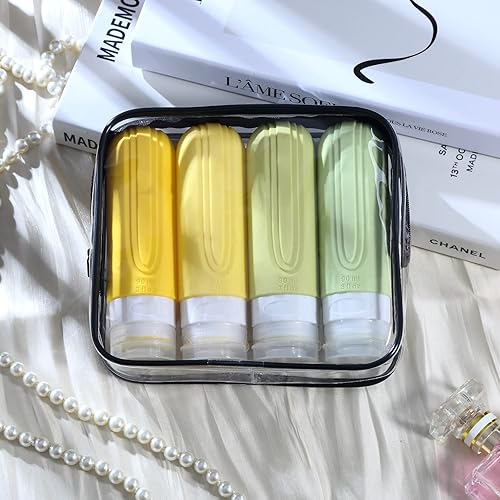 Miniatura 129 de Botellas de viaje para artículos de tocador, aprobados por la Tsa, recipientes de tamaño de viaje de 3 onzas, sin BPA, a prueba de fugas