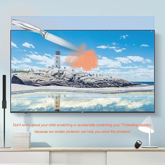 42-65 Inch Proof TV Screen Protector - Filter Blocking UV & Blue Light LCD, LED, 4K OLED & QLED HDTV Display, 42 930*525