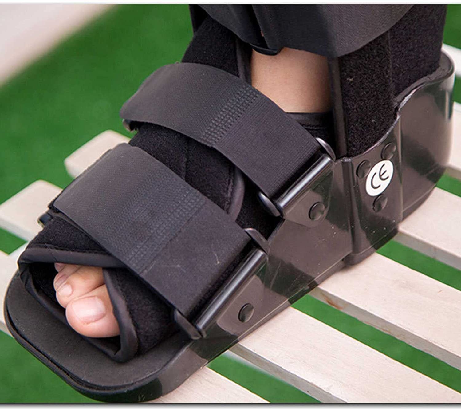 Bota de Fractura para pie Roto con Placa de Acero Fractura de Tobillo Protector de esguince Férula Nocturna para estabilizar el pie Tobillo Tobillera para Mujeres y Hombres (Color : Black, Size :