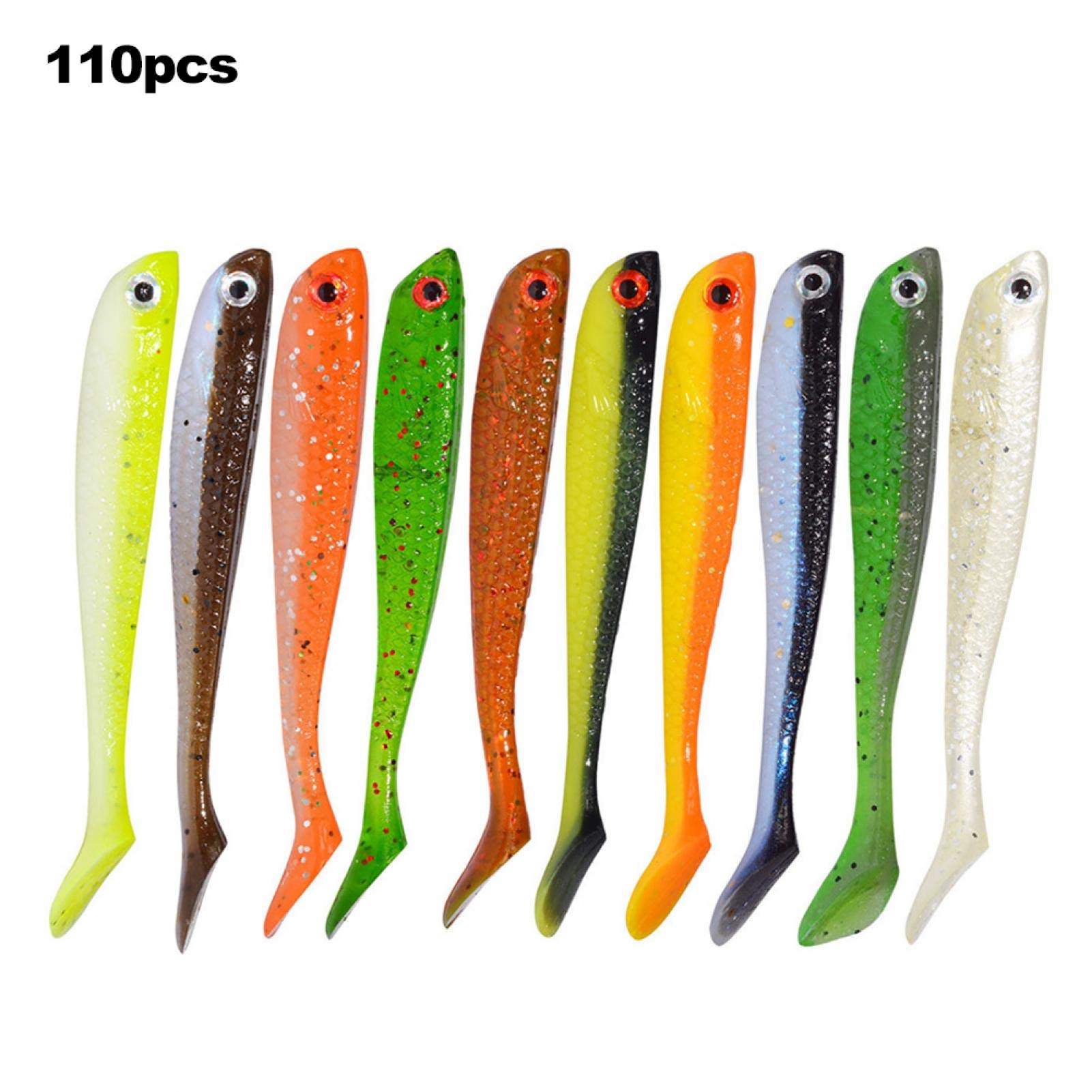 55mm Fishing Lure Fishing Jigs Bass Lures Simulazione Artificiale Piccolo Pesce Morbido Esche Esche Esche con T Tail Accessorio