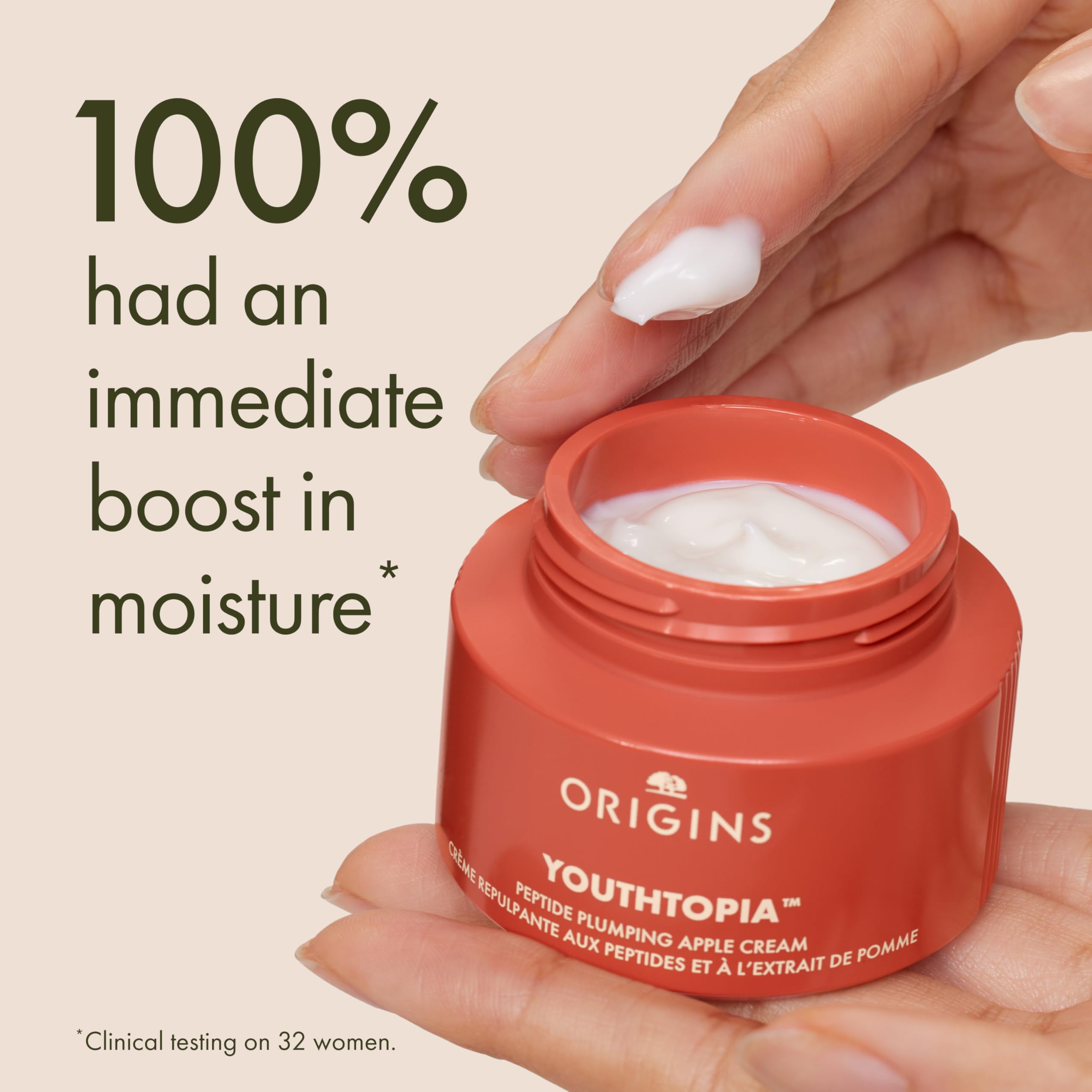 Origins Youthtopia Peptide Plumping Apple Moisturizer | Anti-Aging Face Cream | With Peptides, Squalane & Apple Stem Cells, 1.7 Fl Oz