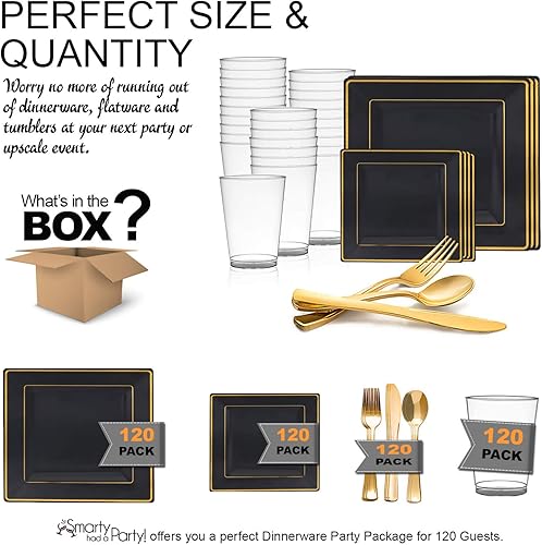 Miniatura 5 de Juego de platos combinados (blanco con oro, juego de valor de boda (120 invitados))