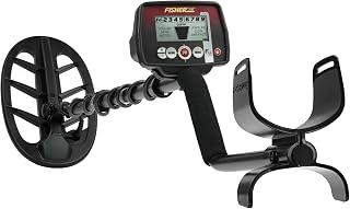 Fisher Labs Research Labs F11 All-Purpose Metal Detector with 11 inch Concentric Elliptical Waterproof Searchcoil, 7.69 kHz. Operating Frequency, Red