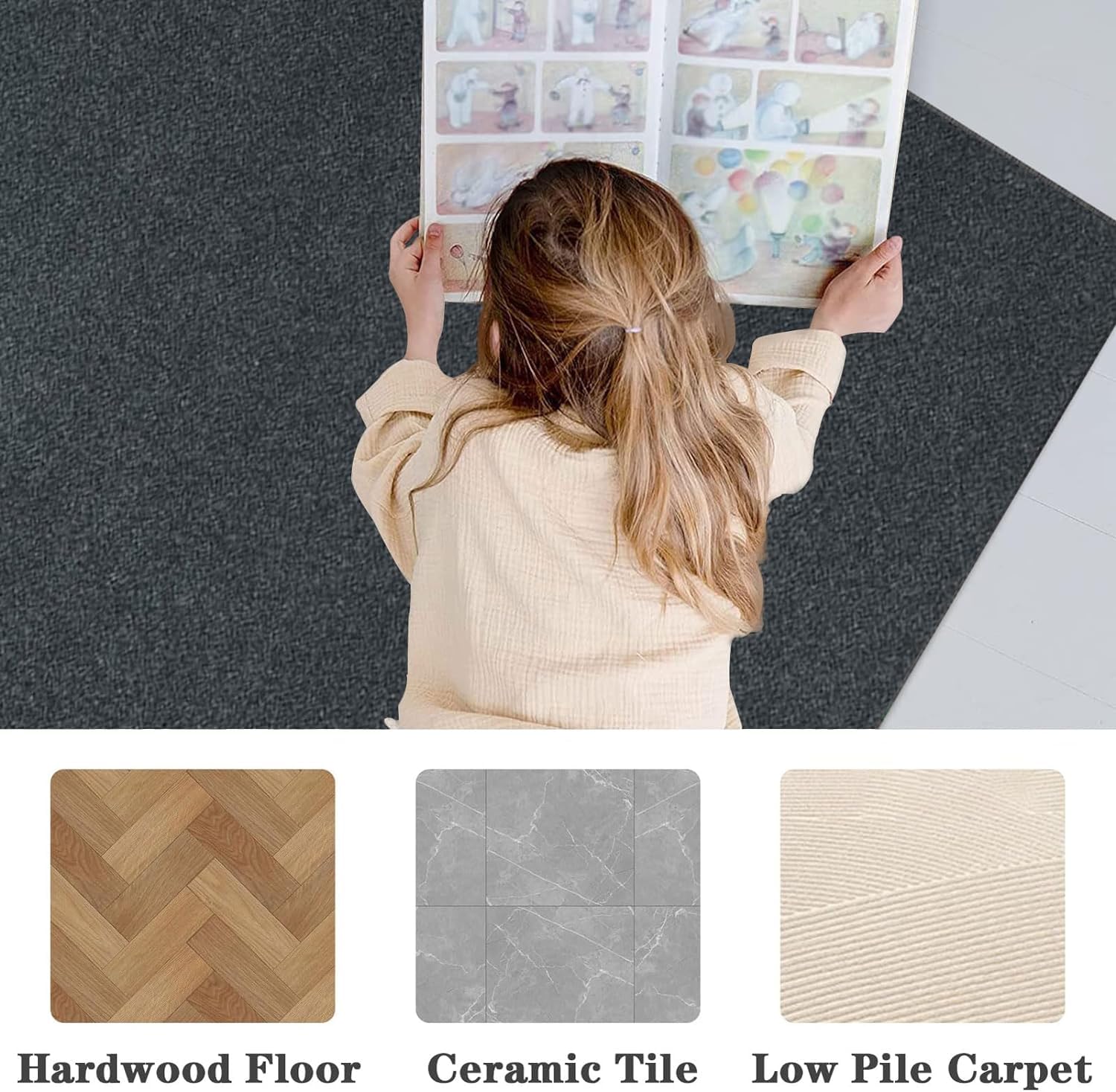 Tappetino Protettivo per Pavimenti Duri 140 x 160 cm Tappeto Sedia Gaming - Tappeto di Protezione da Pavimento - Tappeto Salvapavimento Antiscivolo - Tappeto per Sedia con Ruote per Casa Ufficio