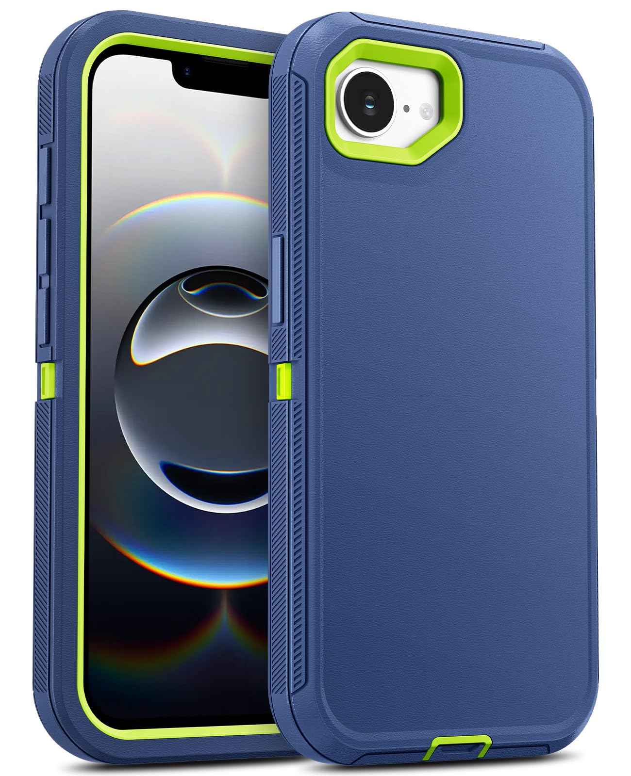 Jelanry Case for iPhone 16e 2025, Heavy Duty & Rugged Dual-Layer with USB C Port Anti dust Protection Shockproof Phone Cases, Anti-Scratch Armor Back Cover for iPhone 16E 2025 6.1-inch, Blue Green