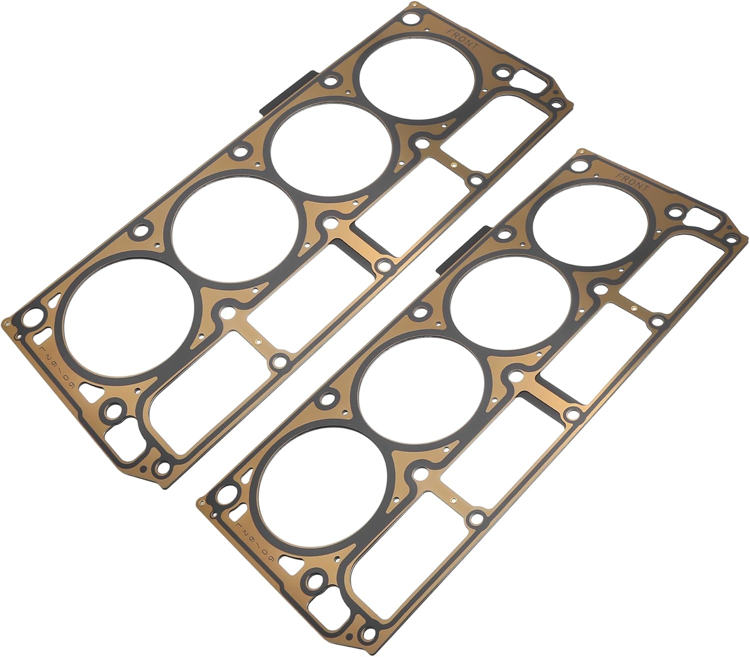 Motoforti Cylinder Head Gasket, Suitable for 6.0L/6.2L Engine, for Cadillac Escalade 2007-2014, Metal, No.12610046, Brown Black, 2 Pcs