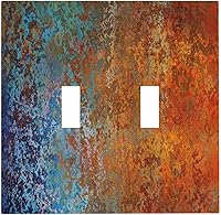 Vista 108 de Placa de pared doble basculante de mármol azul, cubierta decorativa de interruptor de luz de 2 cuadras, moderna acuarela degradada, arte de tinta