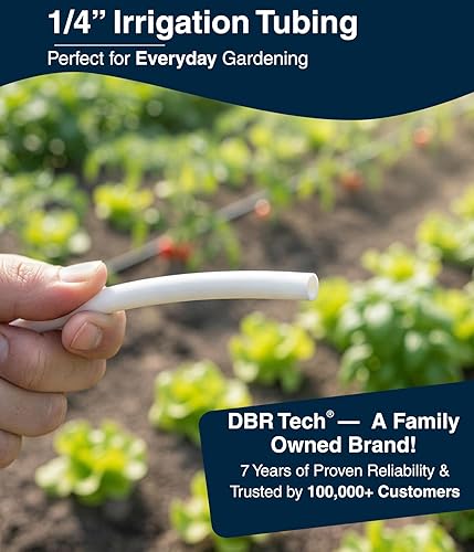 Miniatura 7 de Tubo de riego por goteo de 1/4, 100 pies, manguera flexible de riego por goteo de plástico PVC para jardinería, nebulización, hidroponía y proyectos