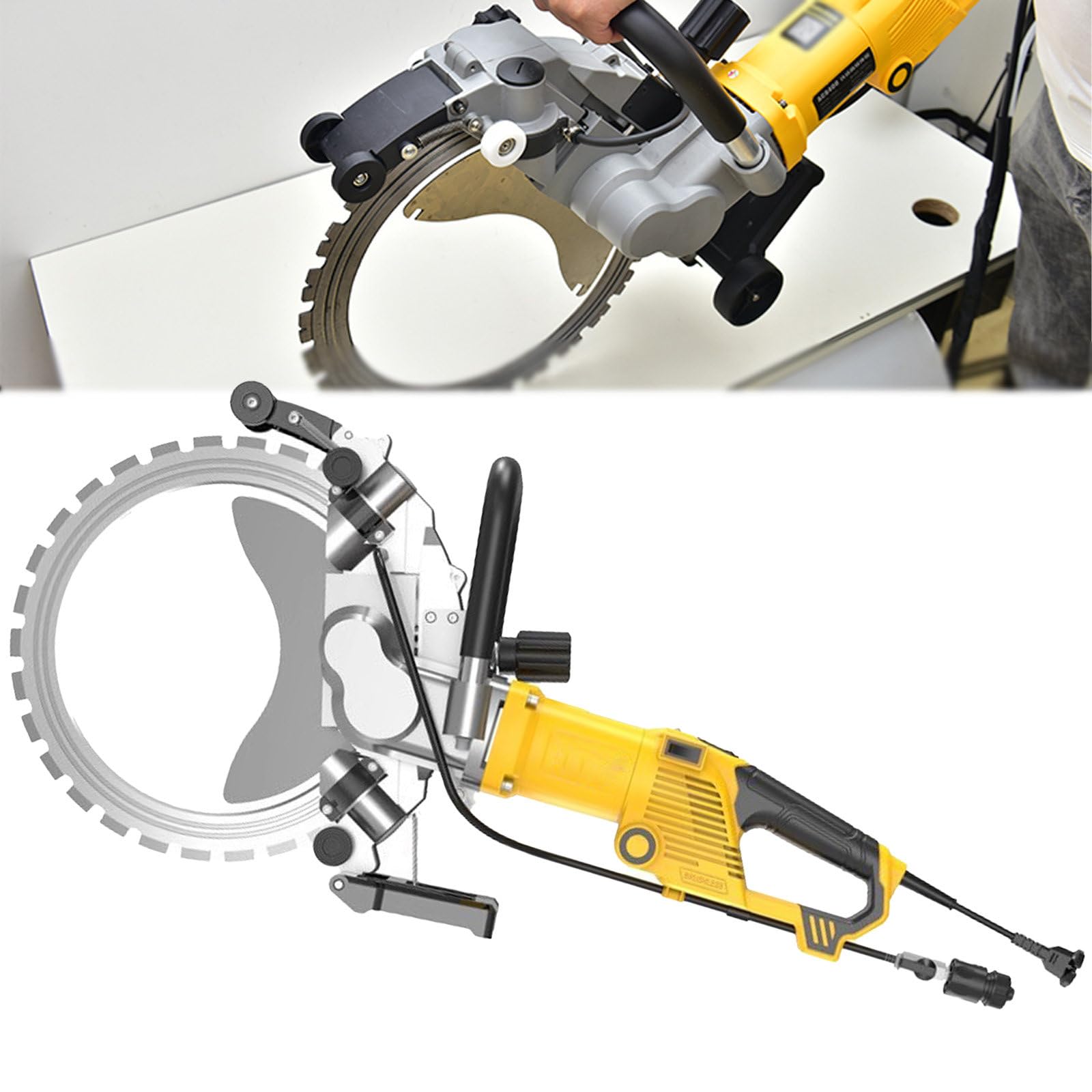 Sierra Circular para Hormigón De 5000W, Profundidad Máxima De Corte 16/29/39/49 cm, Máquina Cortadora De Pared, Serrín De Hormigón Eléctrico Toroidal Sin Escobillas,AC8300