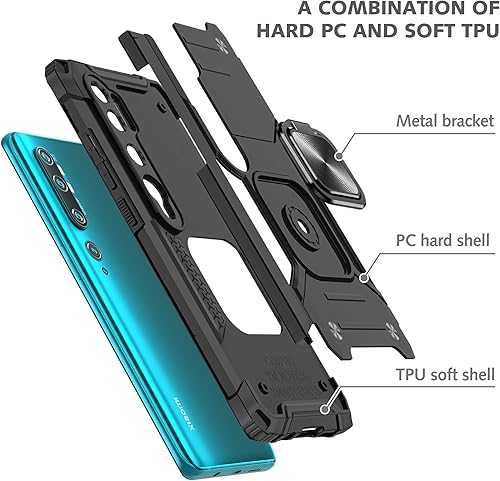 Miniatura 7 de Asuwish Funda de teléfono para Xiaomi Mi Note 10Note10ProCC9 Pro con cubierta protectora de pantalla de vidrio templado y soporte de anillo delgado