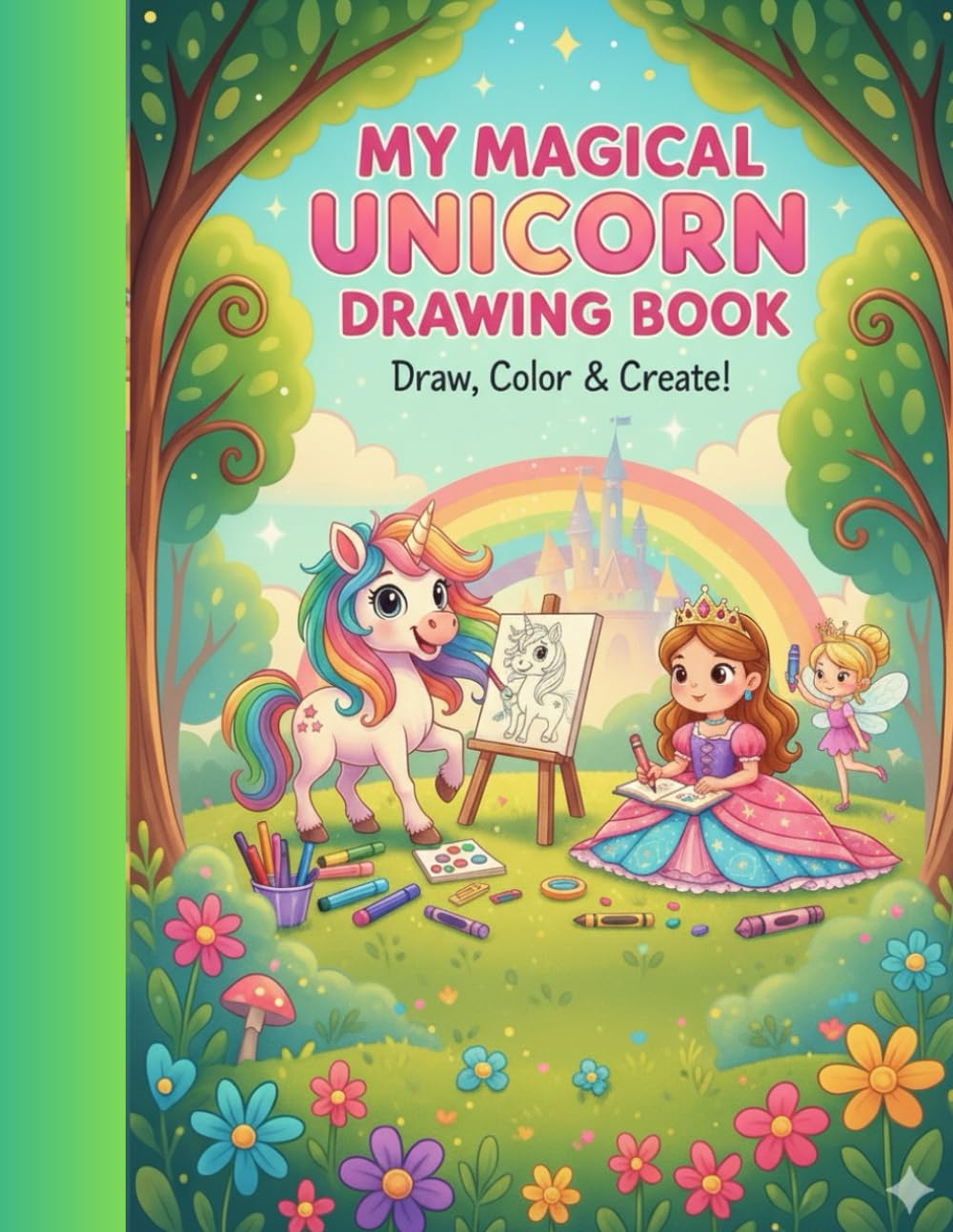 Magical Unicorn Coloring Book for Kids Ages 3–8 | Cute Unicorns, Fairies, Dragons, Castles & Mermaids for Fun Fantasy Coloring