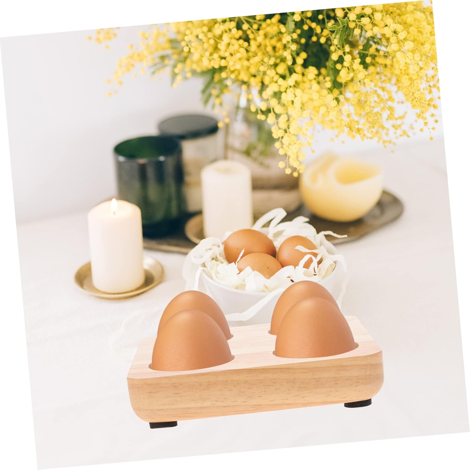 2pcs Egg Storage Box Deviled Egg Containers Egg Flats Chicken Coop Egg Tray Egg Protective Holder Egg Storage Base Deviled Eggs Tray Egg Safe Holder Egg Fixing Holder Rubber Wood