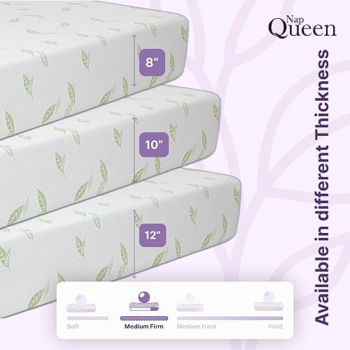 Miniatura 9 de NapQueen Colchón de espuma viscoelástica con infusión de té verde anula de 8 pulgadas, cama en una caja, colchón certificado CertiPUR-US