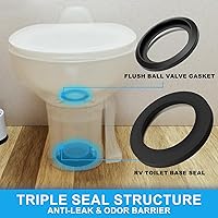 Vista 3 de 34120 Kit de sello de inodoro RV - Junta de bola de reemplazo compatible con Thetfords Aqua Magic Style II, Plus, Residence - Partes de goma a