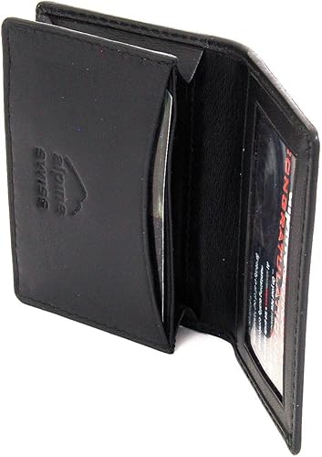 Miniatura 8 de Alpine Swiss Genuine Leather Thin Business Card Case Minimalist Wallet