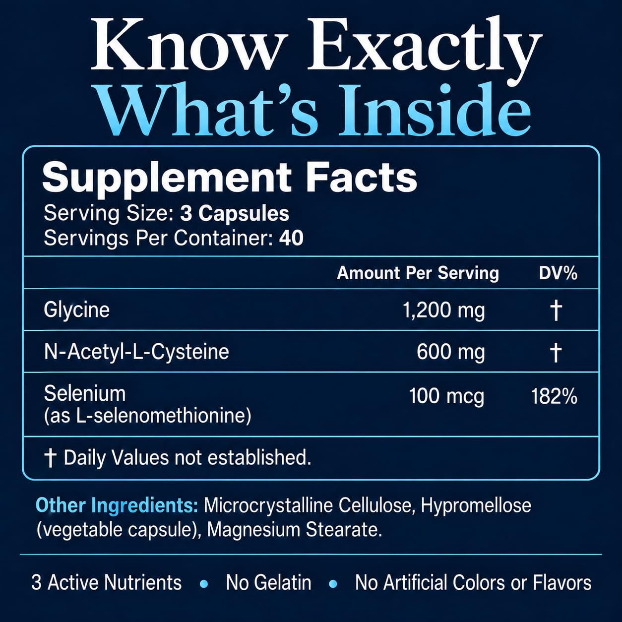 QUALITUDE GlyNAC Advanced Supplement 1800mg with Selenium, 120 Capsules — Amazon image 8