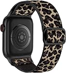 Lerobo Elastic Band Compatible with Apple Watch Band 44mm 45mm 42mm 49mm 46mm Men Nylon Solo Loop Sport Strap for iWatch Ultra 3 2 1 SE SE2 SE3 Band iWatch Series 11 10 9 8 7 6 5 4 3 2 1 Women, Black
