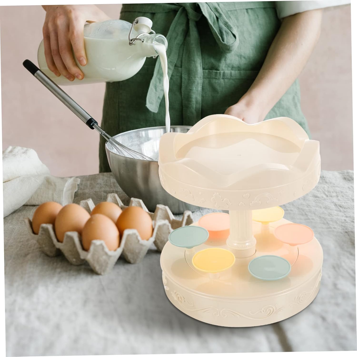 Automatic Rotating Dessert Display Stand Sushi Tiered Stand Cupcake Carousel Cupcake Holder