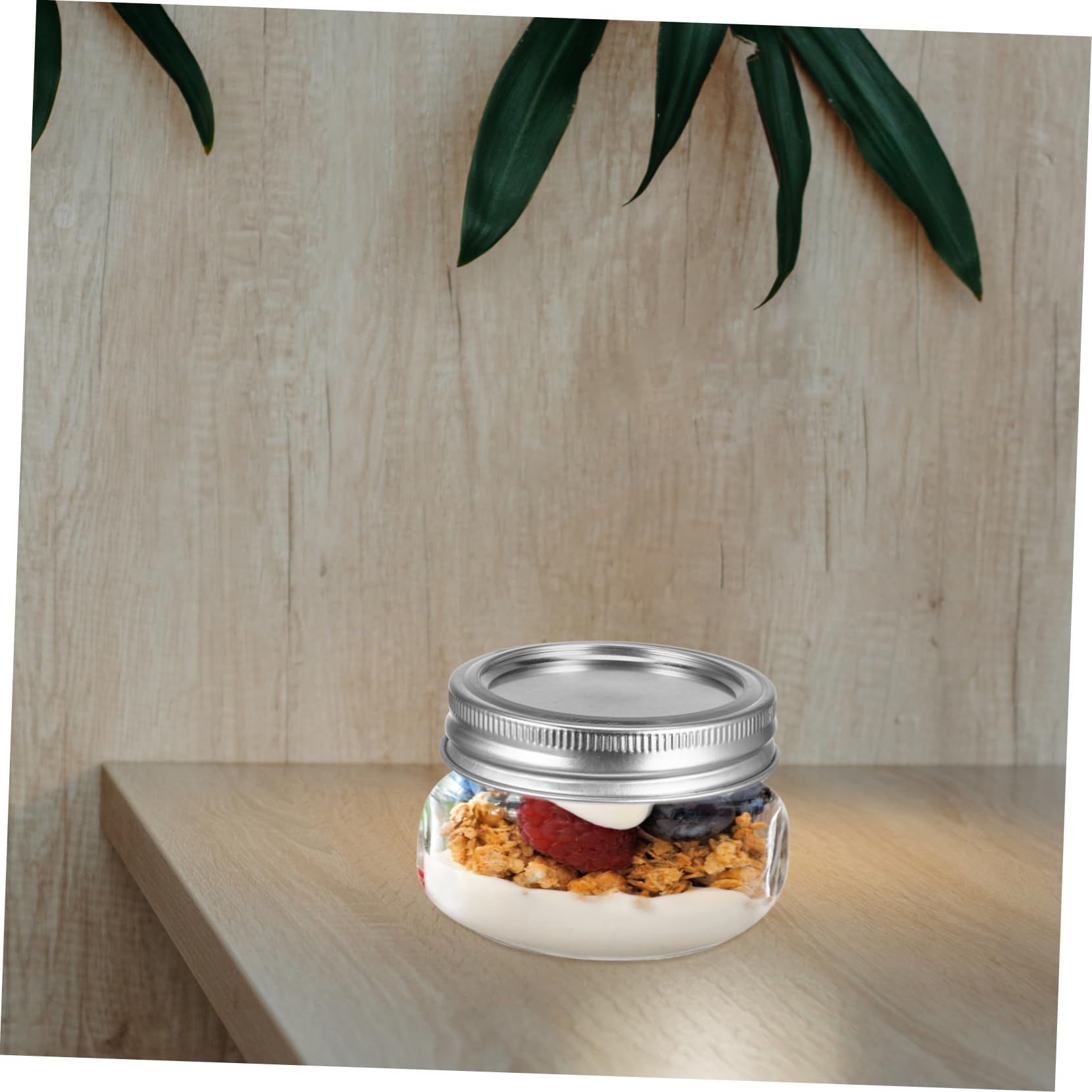 6 Stück Einmachgläser mit Deckel aus Glas 150ml Leicht zu Tragen und Reinigen für Reise Outdoor und Vorratsdosen für Küche