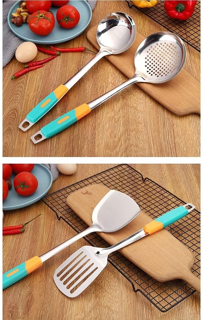 Kitchen Cooking Utensil Set (5 Piece) Stainless Steel Kitchenware Thickened Porridge Spoon Set Household Kitchen Supplies Lightweight and durable cooking spatula