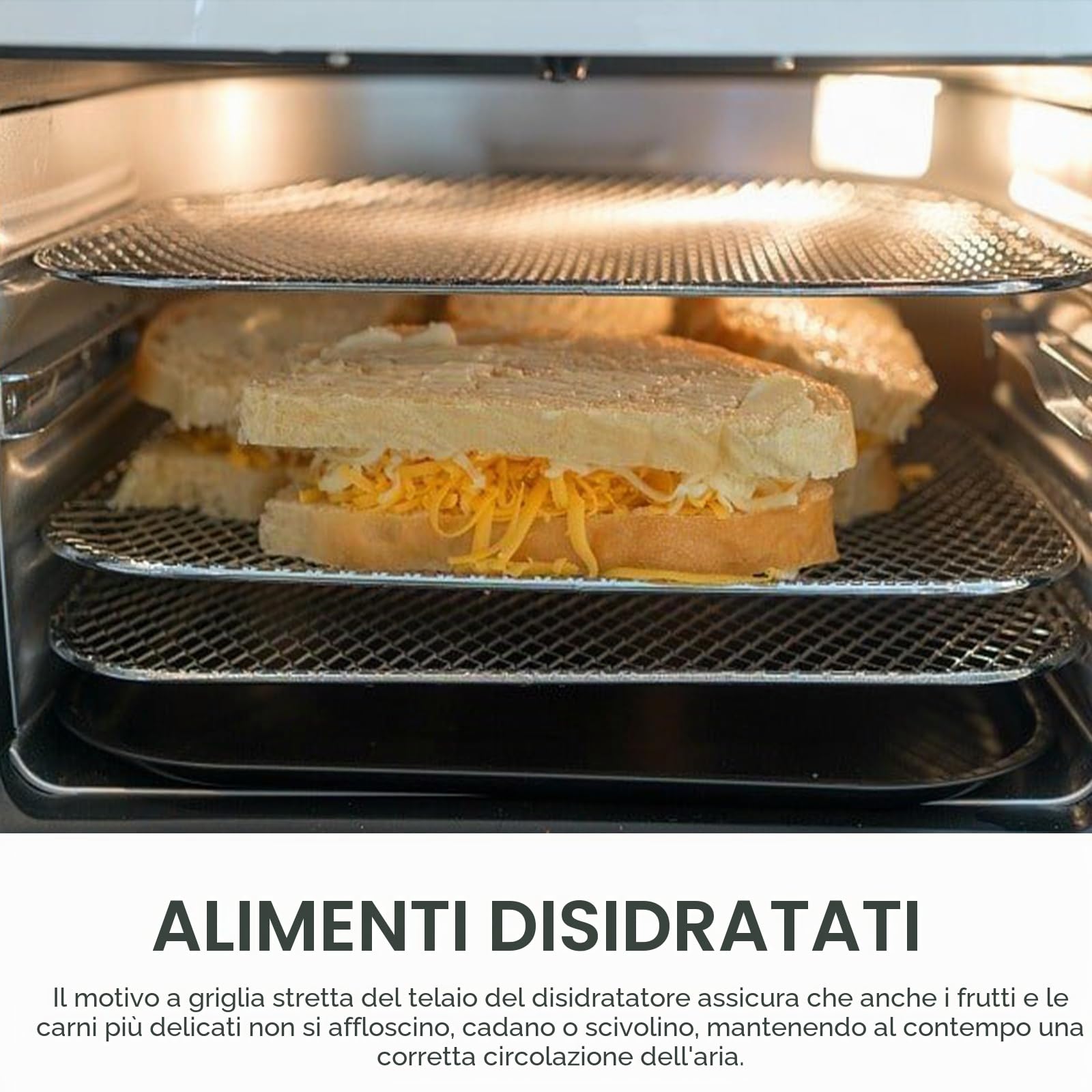 MAGICLULU 3 Pz Rete Grigliata Forno Elettrico Griglia Per Cottura a Vapore Griglie Per Friggitrice Ad Aria Impilabili Supporto Per Disidratatore Cibo Acciaio Inossidabile Bakeware Bianca