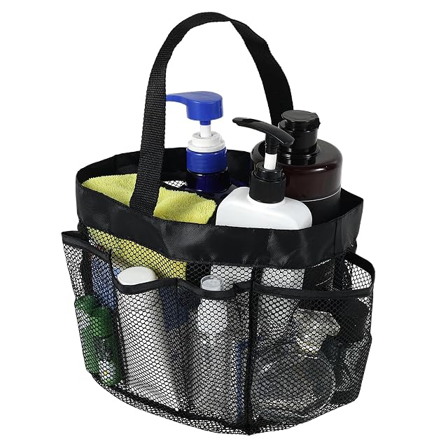 Mesh Shower Caddy Portable for College Dorm Room Essentials 7 8 Pocket Large Capacity Shower Bag for Beach