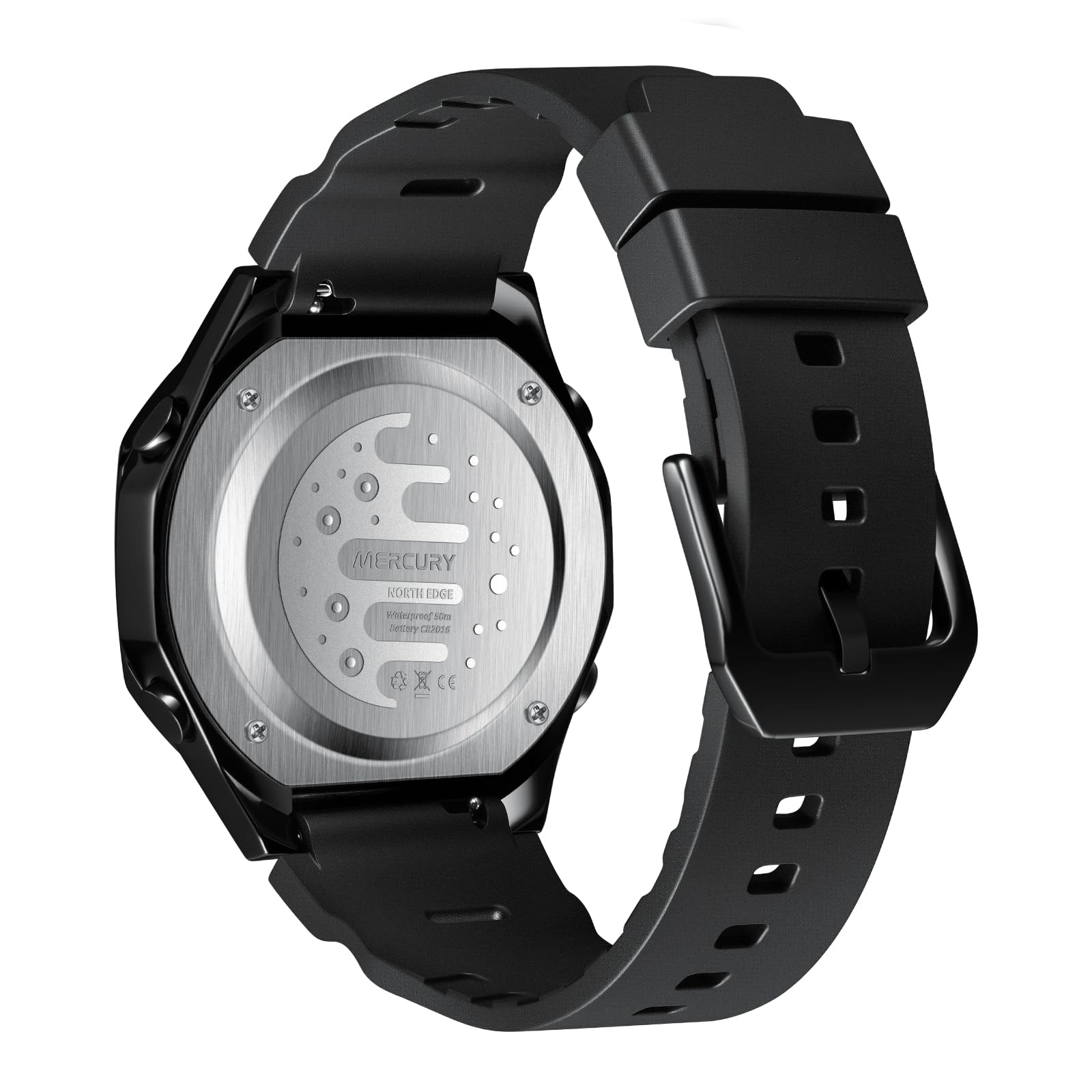 NORTH EDGE Mercury Orologio Uomo Analogico Digitale 50M LED | Orologio uomo analogico-digitale 50M con cronometro, timer, 5 sveglie, ora mondiale, calendario automatico e luce LED.