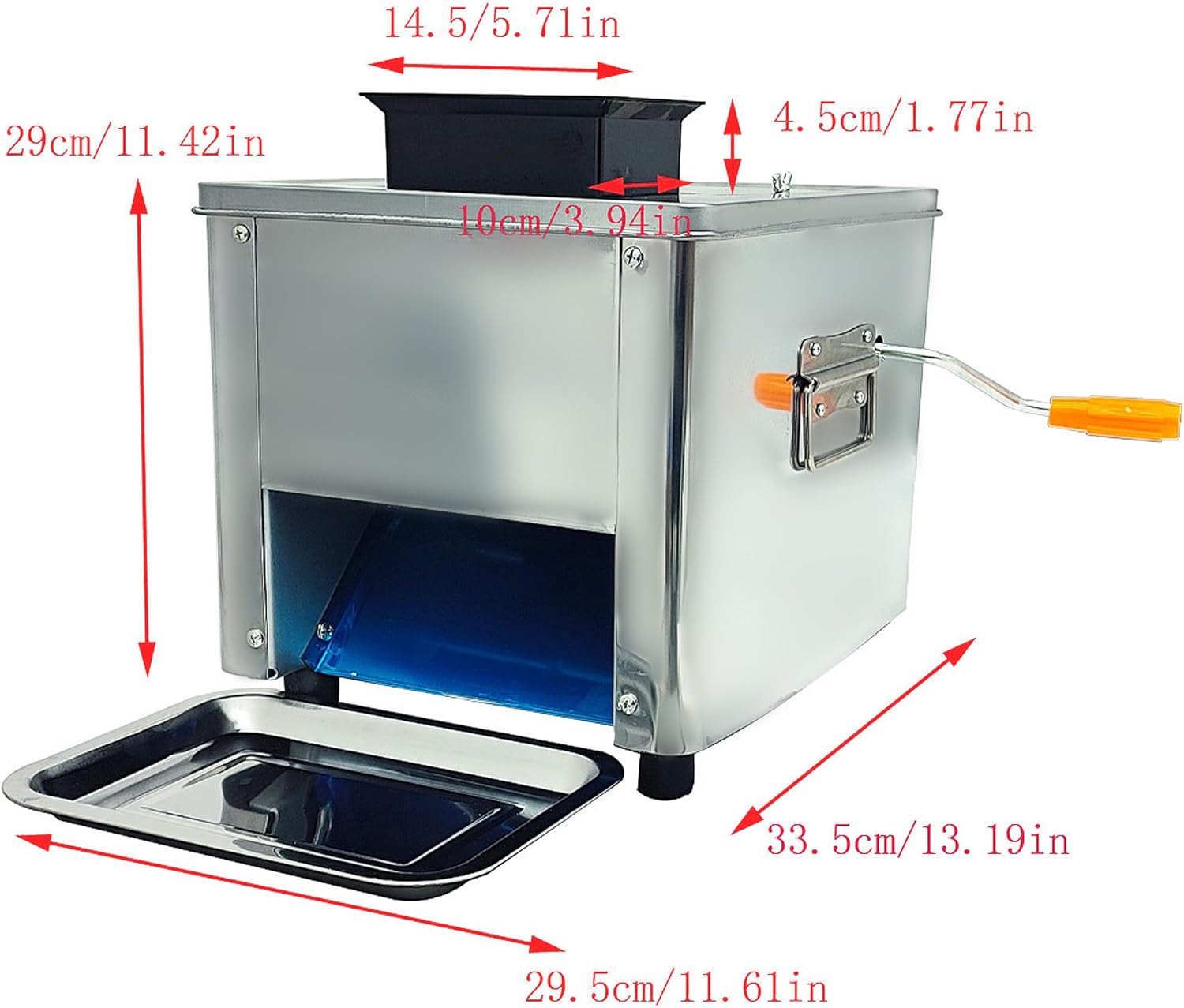 Electric Meat Cutting Machine Commercial Vegetables Slicer Cutter with Stainless Steel Blade 7mm 110V 850W Food Slicer for Meat and Vegetables