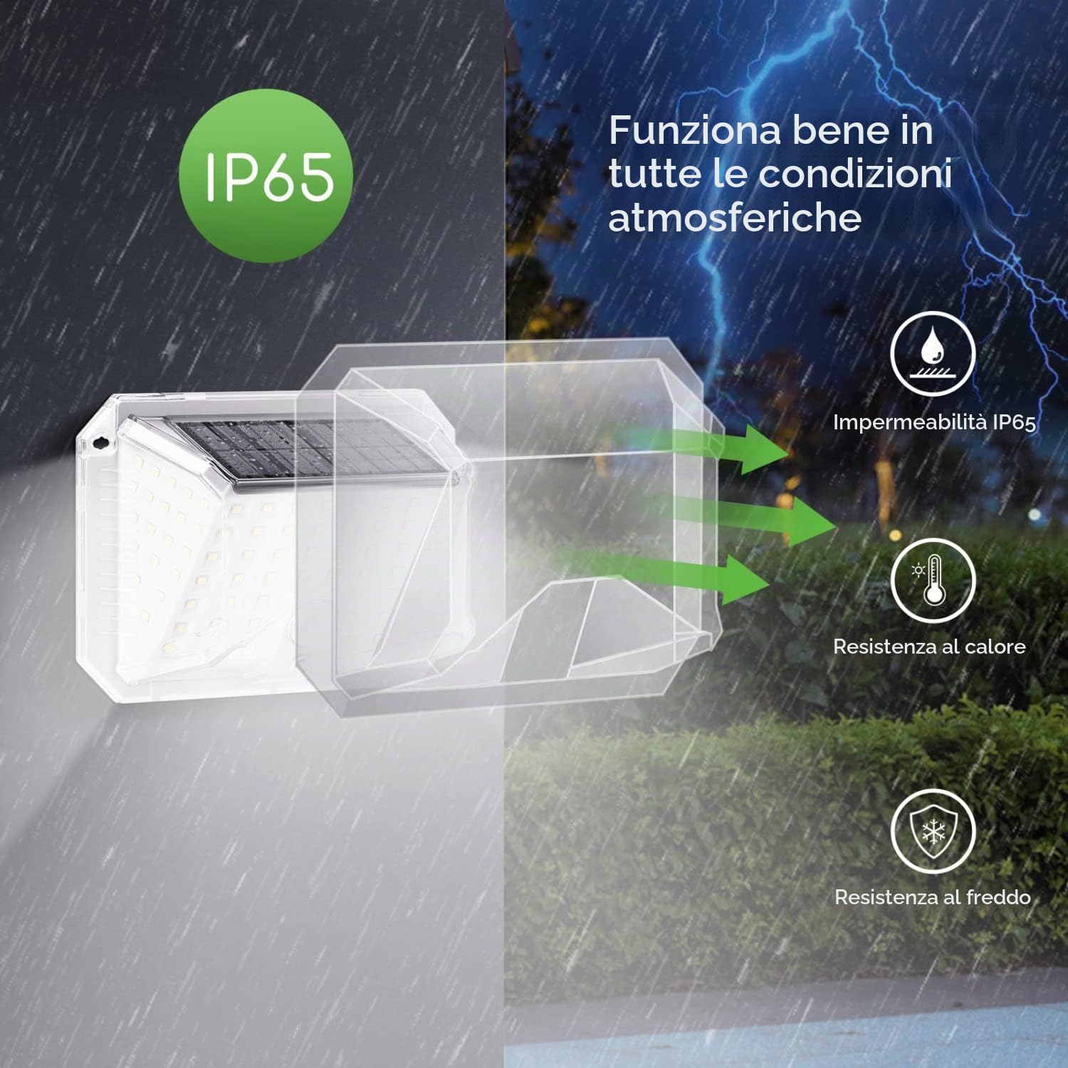 Aigostar Luce Solare LED Esterno Faretti Solari a Led da Esterno Lampada da Esterno con Sensore di Movimento IP65 Impermeable 3 Modalità per Giardino, Parete Wireless Risparmio Energetico 8 pezzi