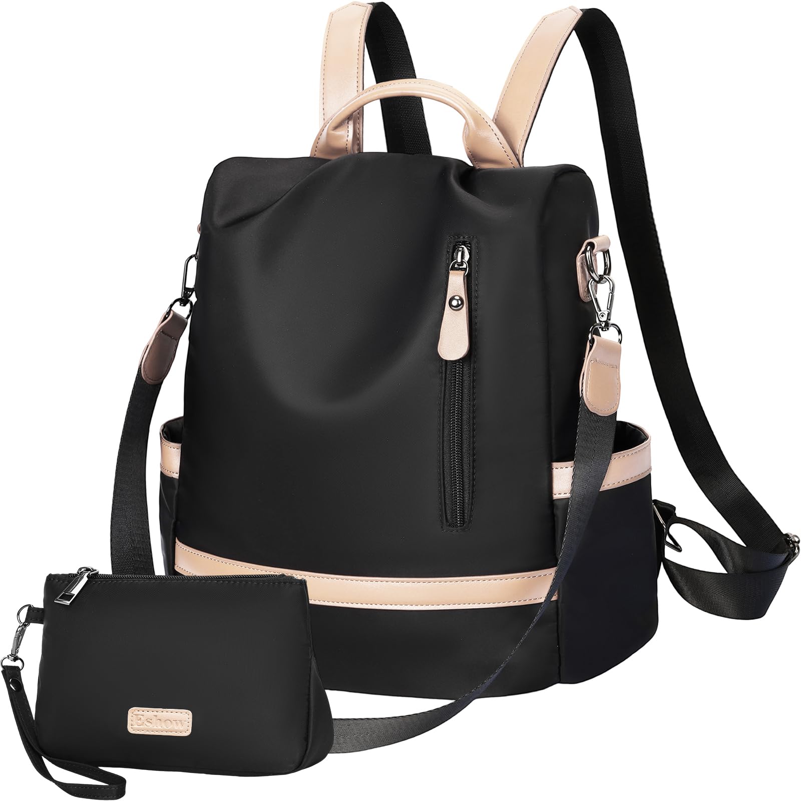 Eshow Zaino Donna Antifurto, Zainetto Casual 3 in 1, Borsa Zaini per Viaggio Scuola Lavoro Shopping e Università