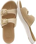 COFACE Womens Orthotic Slides Comfort Plantar Fasciitis Arch Support Slip on Flat Sandals Ladies Soft Cushion Fashion Yoga Mat Slippers With Adjustable Straps