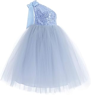 One-Shoulder Sequin Tutu Flower Girl Dress Corset Dress Wedding Pageant Dresses Ball Gown Tutu Dresses