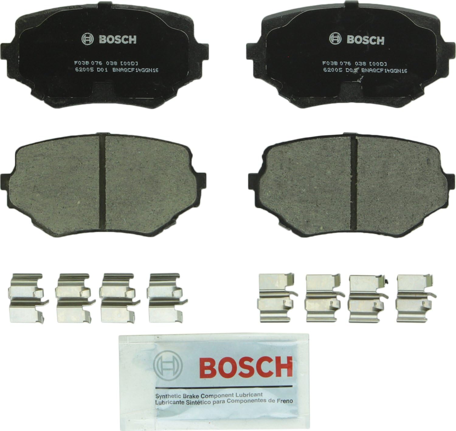 BOSCH BC680 QuietCast Premium Ceramic Disc Brake Pad Set - Compatible with Select Suzuki Grand Vitara, Sidekick, XL-7; FRONT
