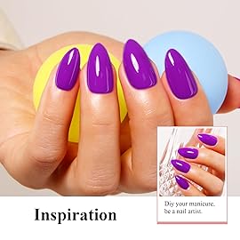 Imtiti Neon Gel Nail Polish, 0.5 Fl Oz Neon Purple LED U V Gel Polish DIY Nail Art Starter Kit for Women Girls