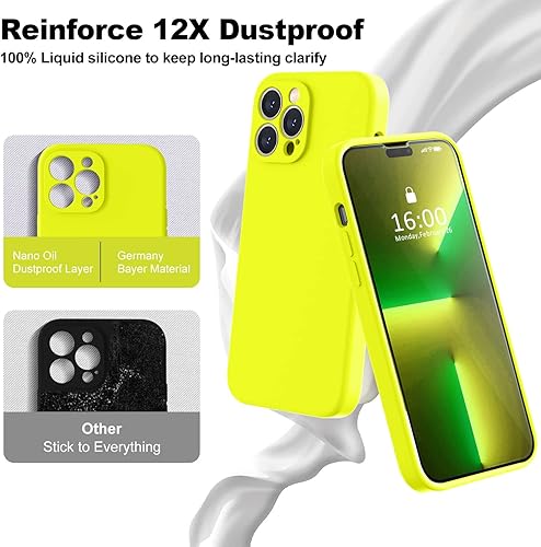 Miniatura 389 de BossKiss Funda compatible con iPhone 14 Pro, silicona mejorada [protección de cámara] [2 protectores de pantalla 9H], forro interior de microfibra