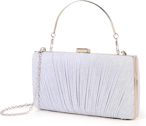Miniatura 8 de Kseymeir Bolsos de Mano para Mujer Bolso de Plisado para la Noche con Cadena para Baile, Cóctel y Boda Pleated, with Chain, Prom, Cocktail, Wedding