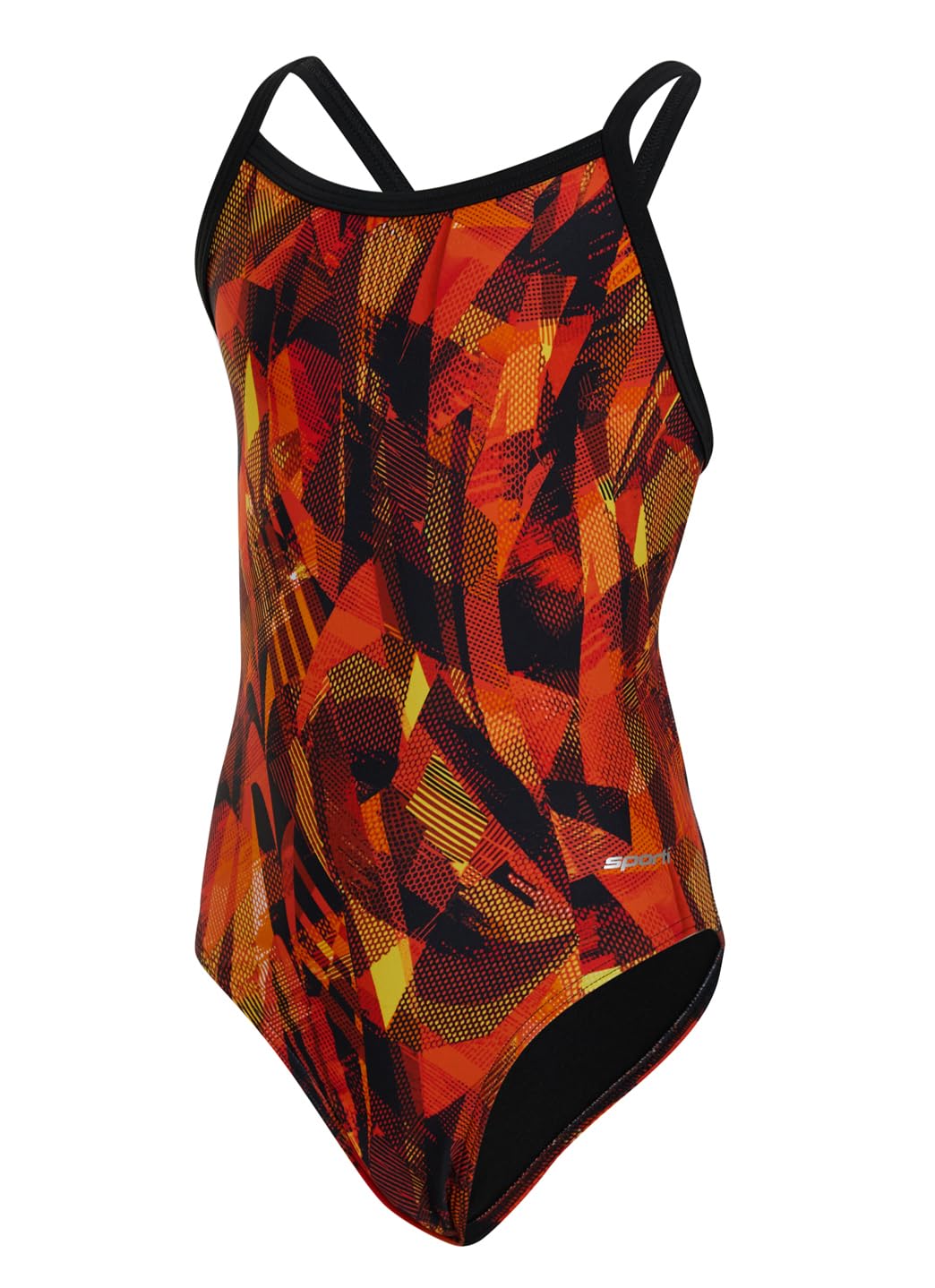 Sporti Thin Strap Girls' Athletic One-Piece Swimsuit – Multi Color Competitive Bathing Suit Swimwear for Youth Swimmers