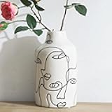 Kimdio Ceramic Vase for Home Decor, Abstract Irregular Design Flower Vase, Living Room Decor Minimalist Decorative Vases for Pampas Grass