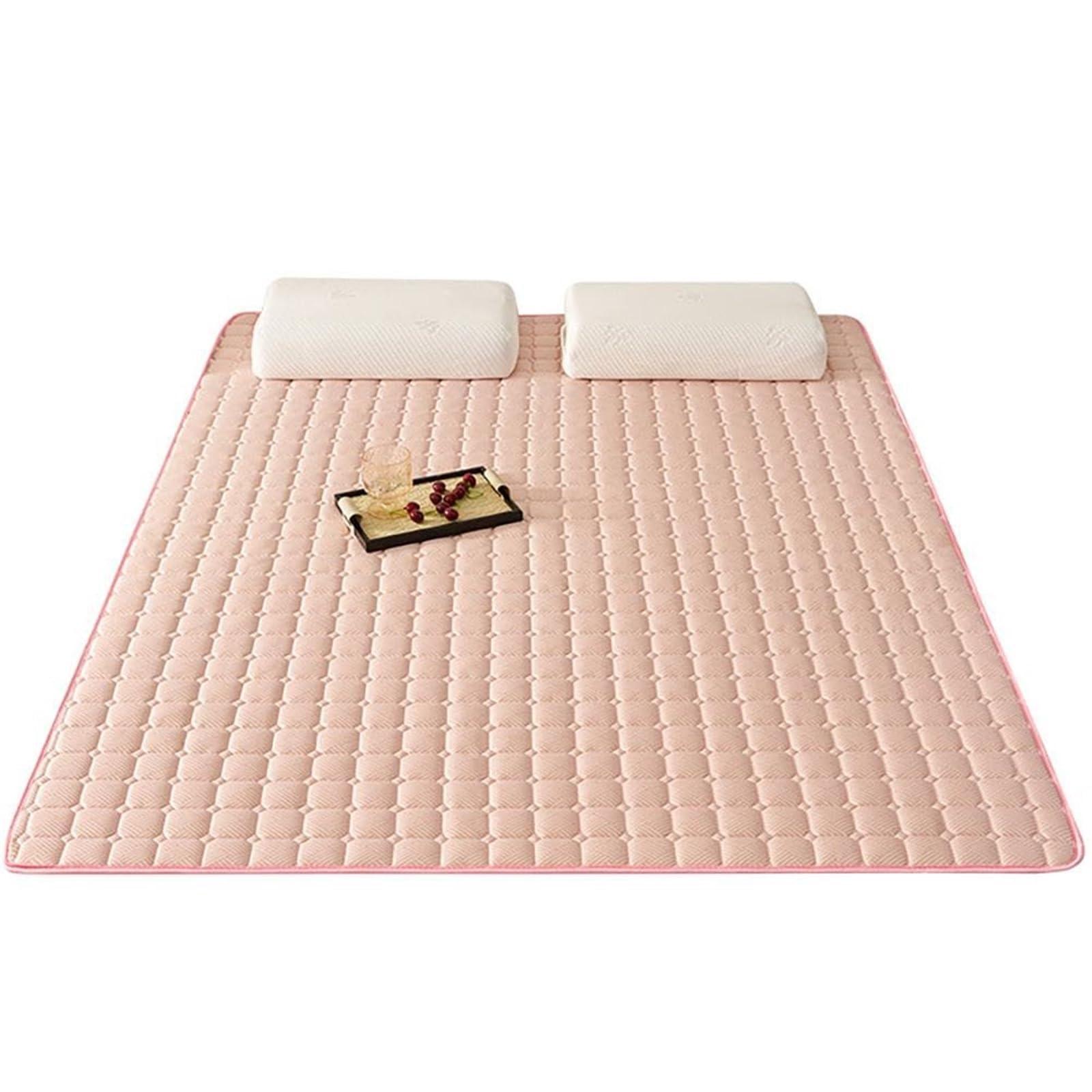 Foldable Ice Silk Sleeping Mat, Breathable Anti-Slip Cooling Topper Pad