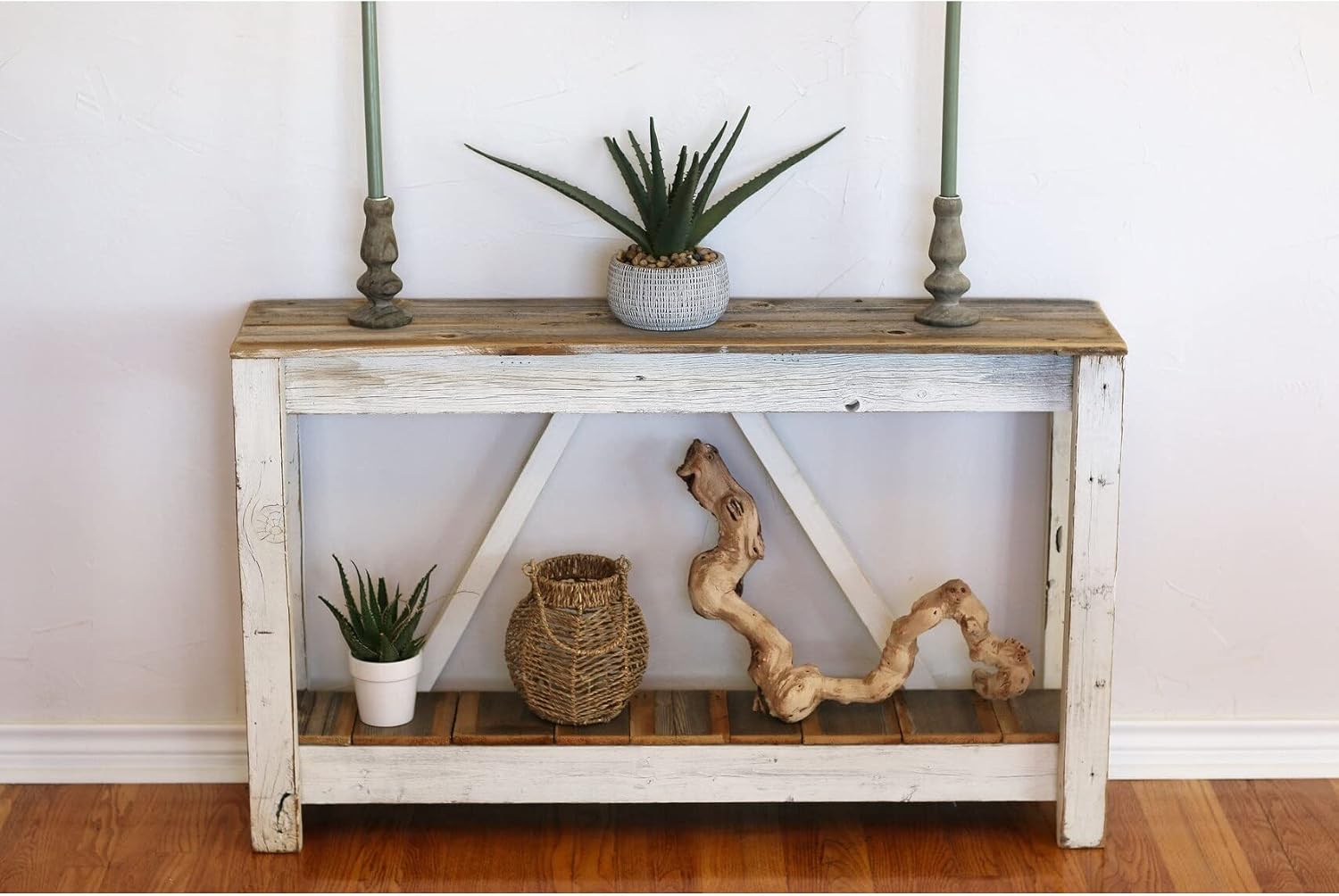 Amazon.com: White Combo A-Frame Console Farmhouse Rectangular Reclaimed ...